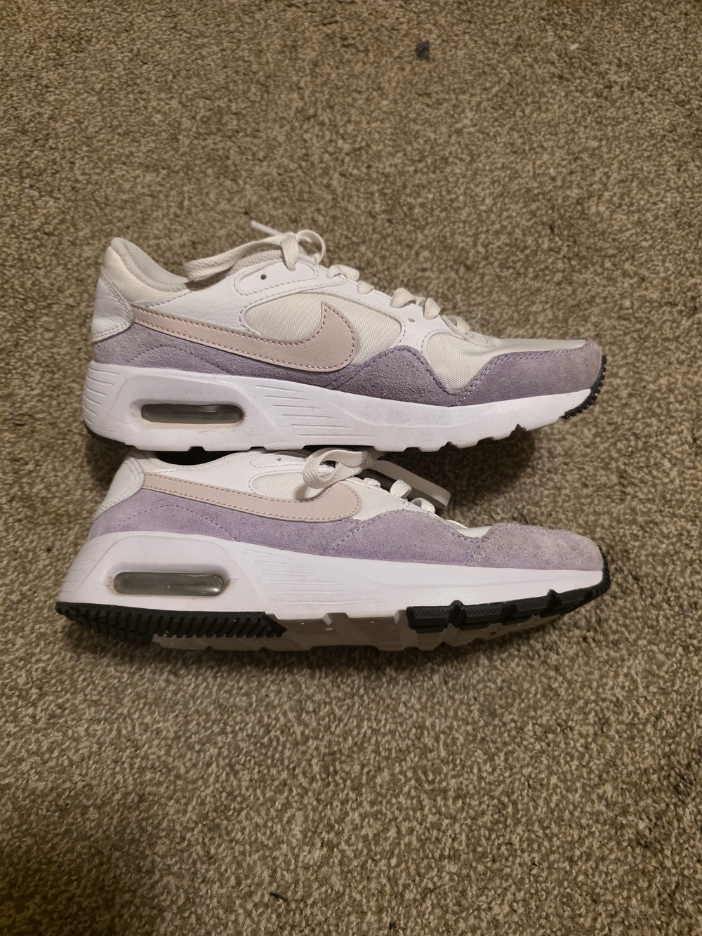 Nike Air Max-inspired Lavender and Cream Suede Sneakers